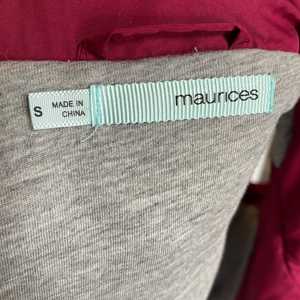 Maurices Maroon Quilted Puffer Cold Weather Small Zip Vest - Picture 7 of 7